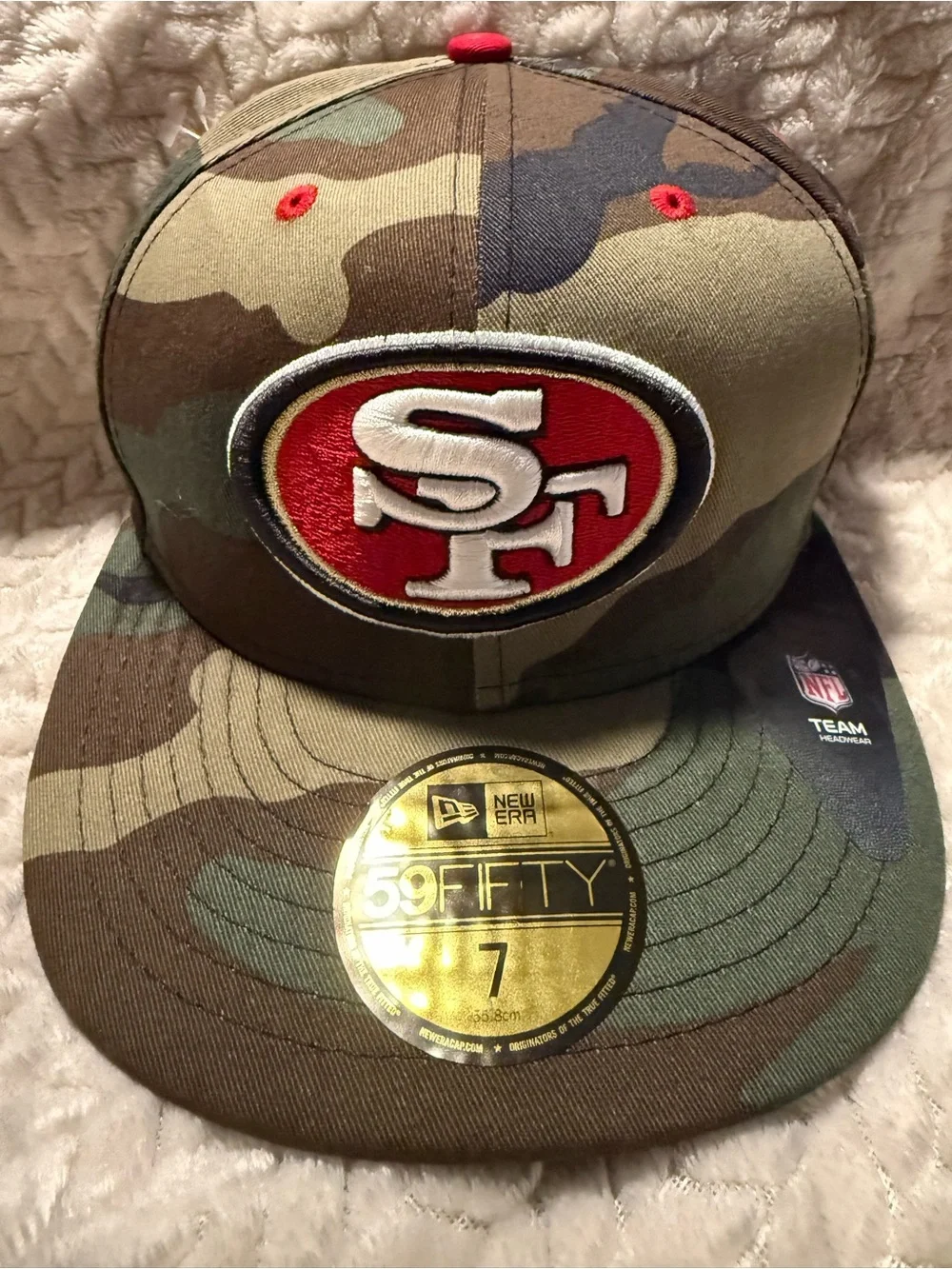 San Francisco 49ers New Era NFL Logo Fitted Cap - Black & White #49ers